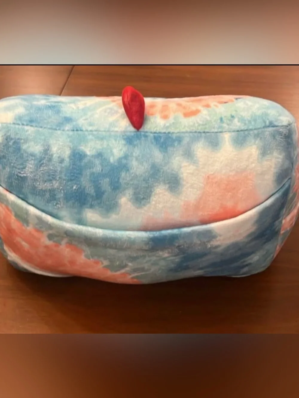 Under One Sky Dino Plush Tablet Holder Pink Blue Tie Dye Dinosaur Stand